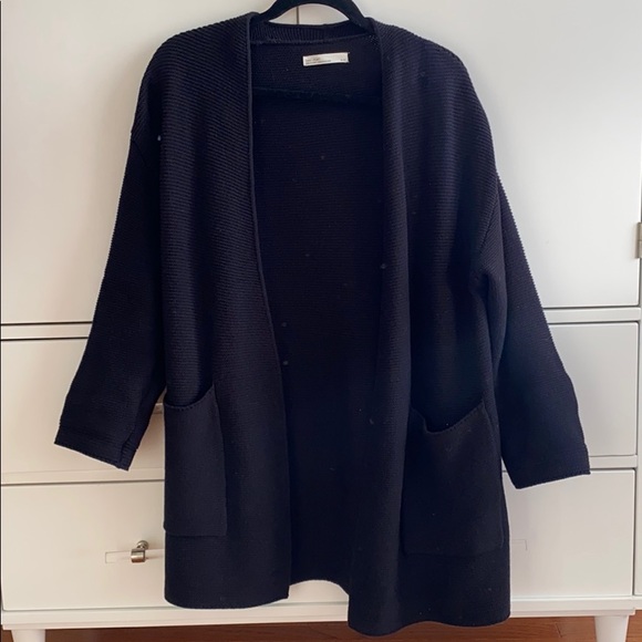 Mid Length Knitted Black Cardigan - Picture 3 of 5